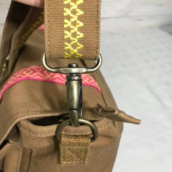 American Girl Doll Leah Clark Brown Canvas Messenger Bag Backpack Brown Canvas - Picture 5 of 16